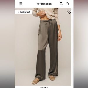 Reformation Olina silk pants in Morel size small